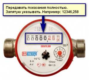 Как писать показания счетчиков воды в квитанции