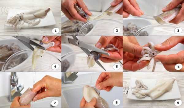 Как почистить кальмары замороженные